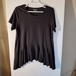 Roaman;s hankerchiefhem shirt L 18/20 color black